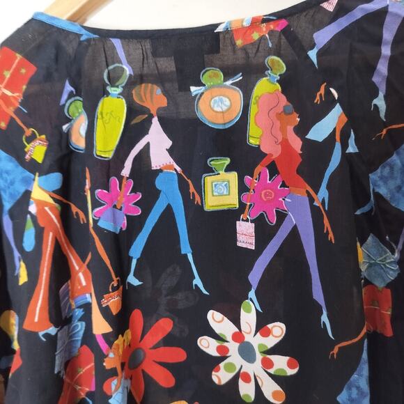 Ashley Stewart Blouse Shopping Purses Floral Sequins Beaded - Picture 9 of 10